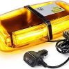 LED Rooftop Beacon Lights 12" Mini Strobe Light Bar w/Magnetic Mount Flashing Warning Caution Light for
